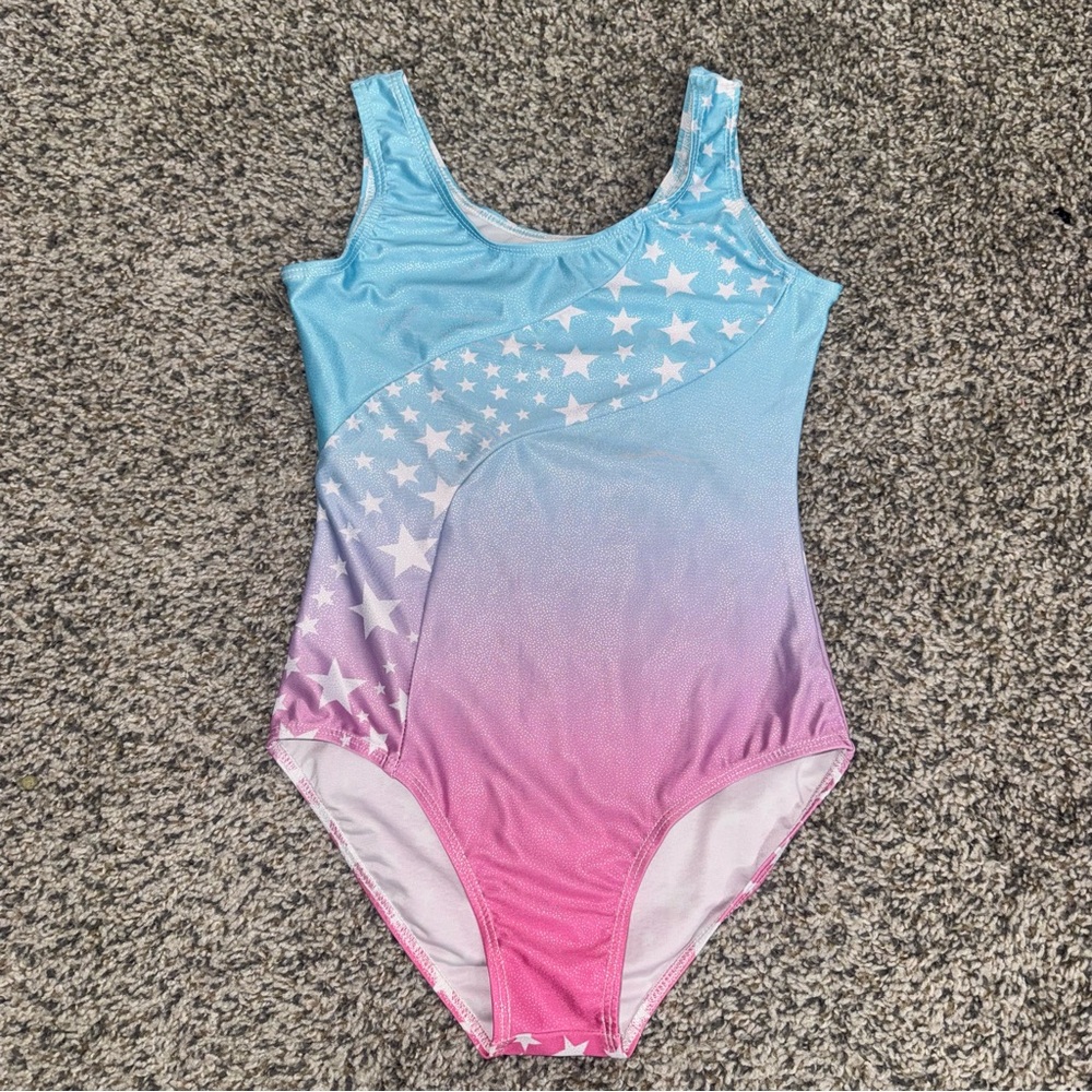 Girls Gradient Star One-Piece Swimsuit - Pink & Blue